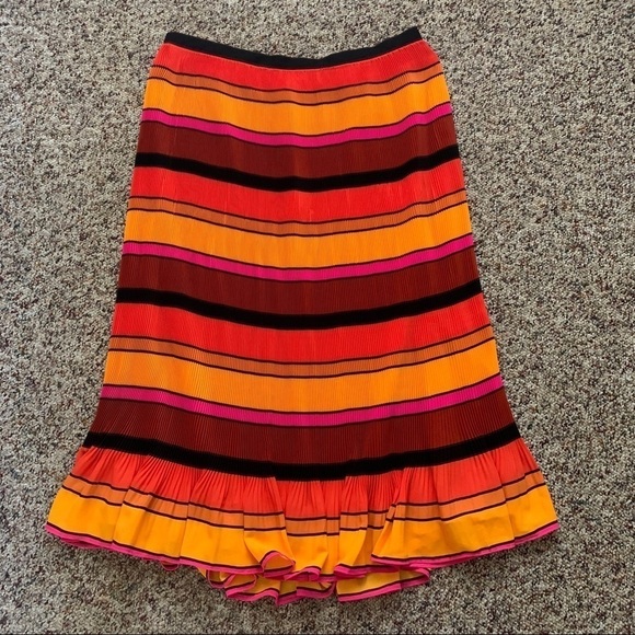 J. Crew Pleated Striped Full Skirt | Size 16 - Picture 2 of 8